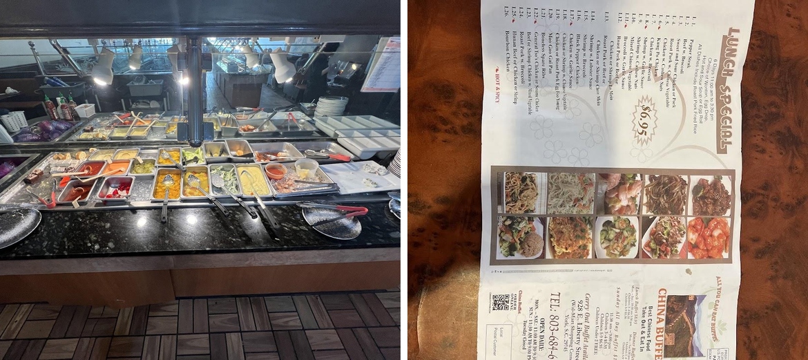 China Buffet Menu